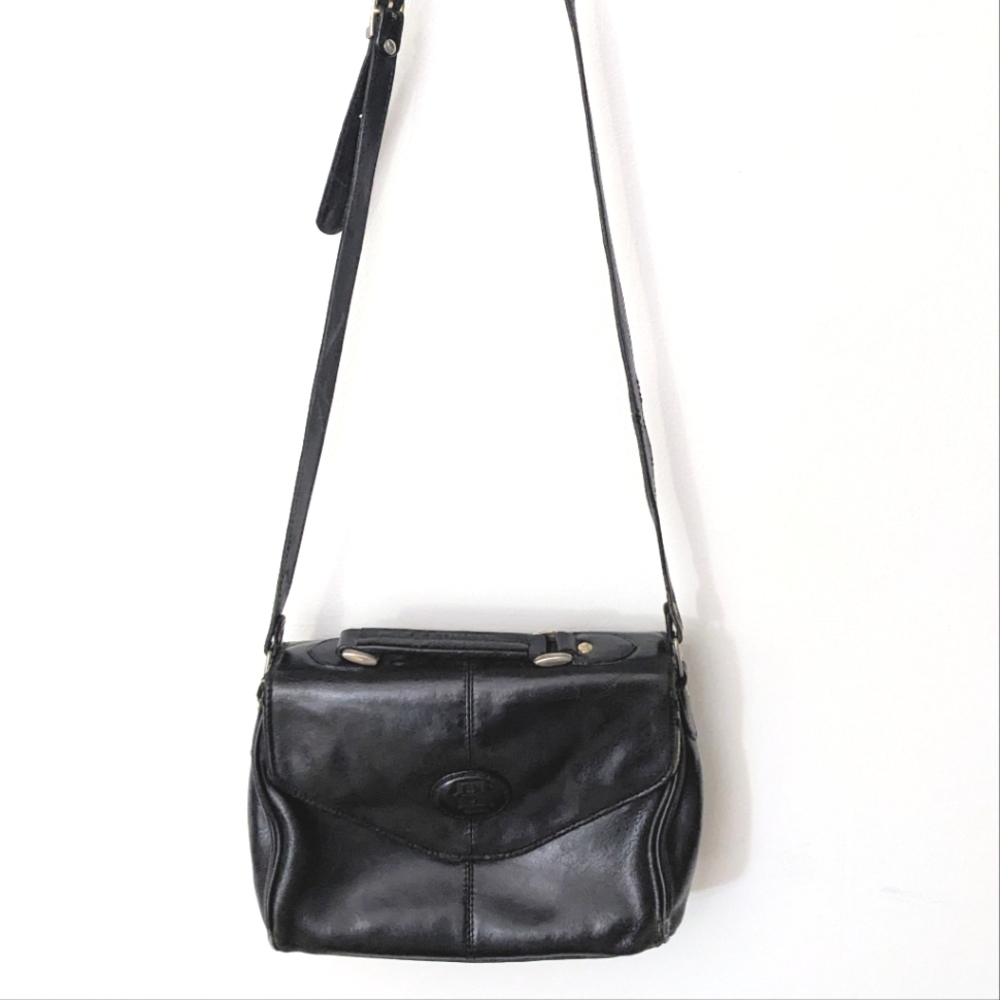 Vintage Badido Distressed Leather Crossbody Purse
